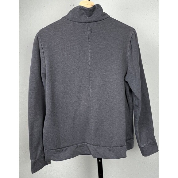 Banana Republic Zip Sweatshirt Puff‎ Sleeve Gray XL 2010s Logo Cozy Minimal Soft - Picture 2 of 5
